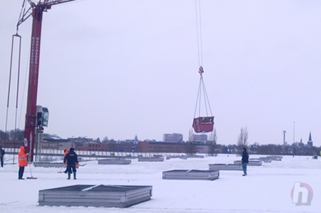 Preventief sneeuwruimen bedrijfspand dak